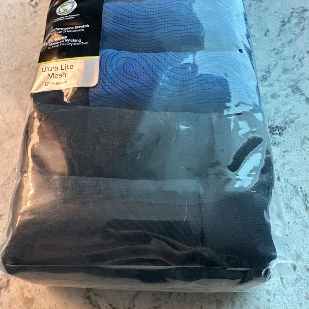 Athletic Works Mens 6 Pack Ultra Lite Mesh Boxer Briefs XL 40-42 Blue Gray Black